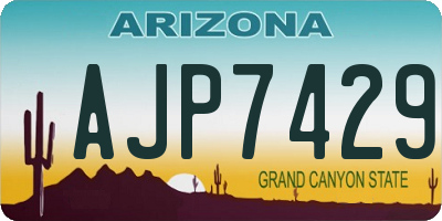 AZ license plate AJP7429