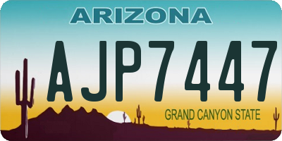 AZ license plate AJP7447