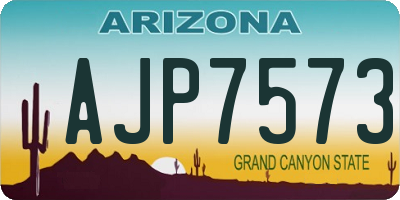 AZ license plate AJP7573
