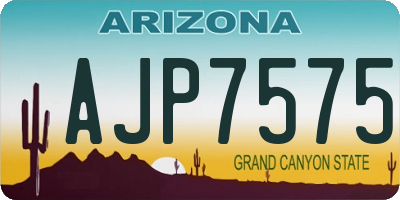 AZ license plate AJP7575