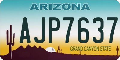 AZ license plate AJP7637