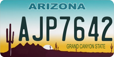 AZ license plate AJP7642
