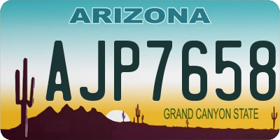 AZ license plate AJP7658