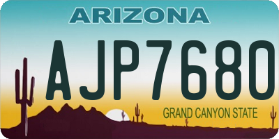 AZ license plate AJP7680