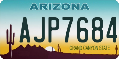 AZ license plate AJP7684