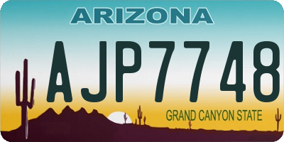 AZ license plate AJP7748