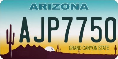 AZ license plate AJP7750
