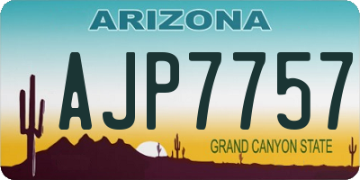 AZ license plate AJP7757