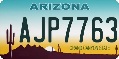 AZ license plate AJP7763