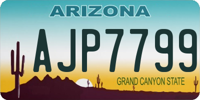 AZ license plate AJP7799
