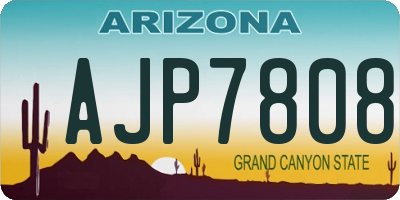 AZ license plate AJP7808