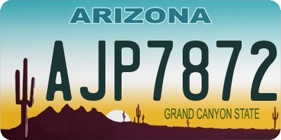 AZ license plate AJP7872