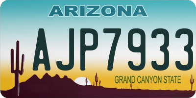 AZ license plate AJP7933
