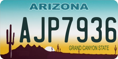 AZ license plate AJP7936