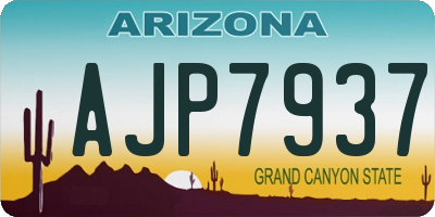 AZ license plate AJP7937