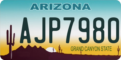 AZ license plate AJP7980