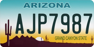 AZ license plate AJP7987