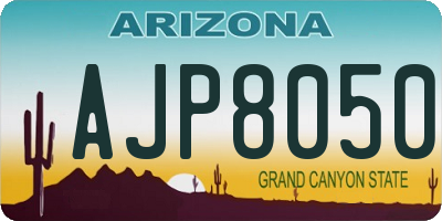 AZ license plate AJP8050