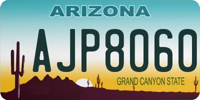 AZ license plate AJP8060