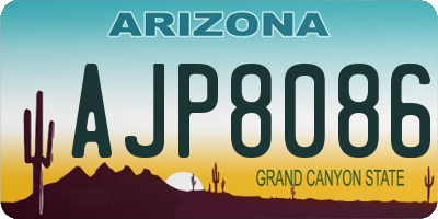AZ license plate AJP8086