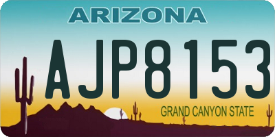 AZ license plate AJP8153