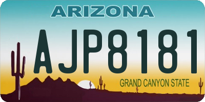 AZ license plate AJP8181
