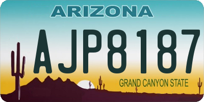 AZ license plate AJP8187