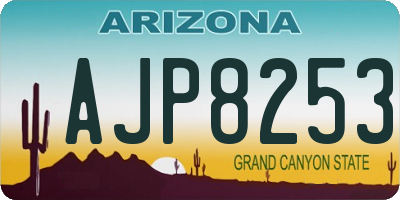 AZ license plate AJP8253