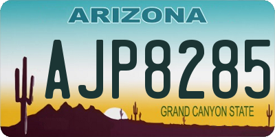 AZ license plate AJP8285