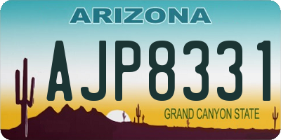 AZ license plate AJP8331