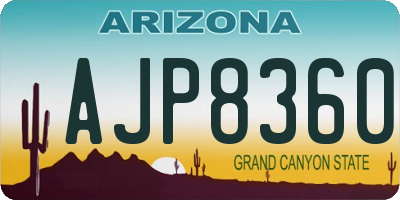 AZ license plate AJP8360