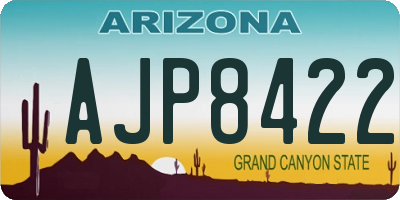 AZ license plate AJP8422