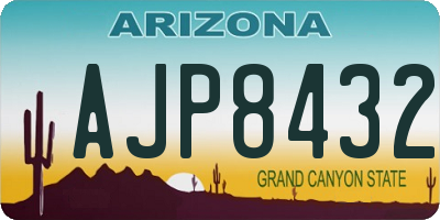 AZ license plate AJP8432