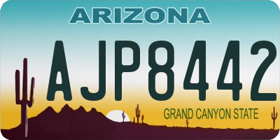 AZ license plate AJP8442