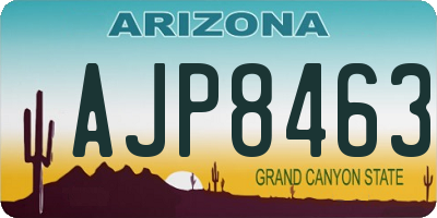 AZ license plate AJP8463