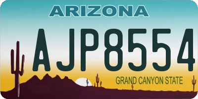 AZ license plate AJP8554