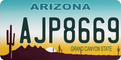 AZ license plate AJP8669