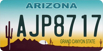 AZ license plate AJP8717