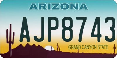 AZ license plate AJP8743