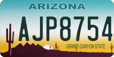 AZ license plate AJP8754