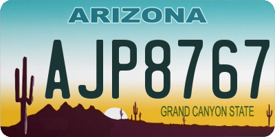 AZ license plate AJP8767