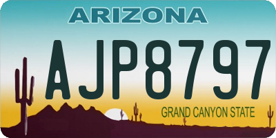AZ license plate AJP8797