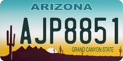 AZ license plate AJP8851