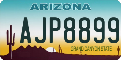 AZ license plate AJP8899