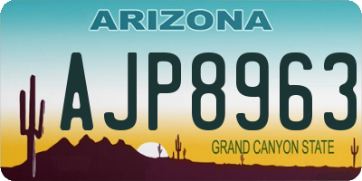AZ license plate AJP8963