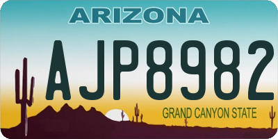 AZ license plate AJP8982