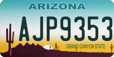 AZ license plate AJP9353