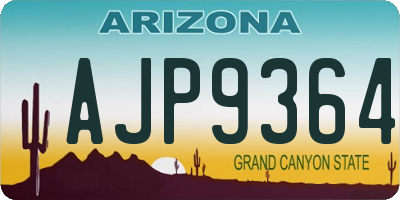 AZ license plate AJP9364
