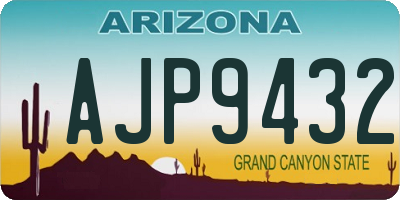 AZ license plate AJP9432