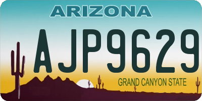 AZ license plate AJP9629